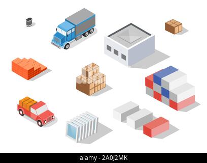 Road isometric 3D city Stock Vector