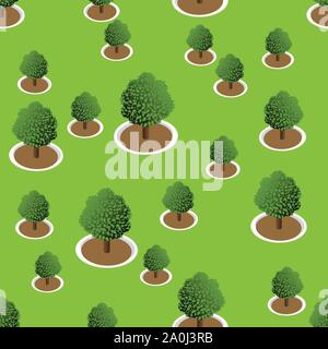3D forest trees pattern Stock Vector