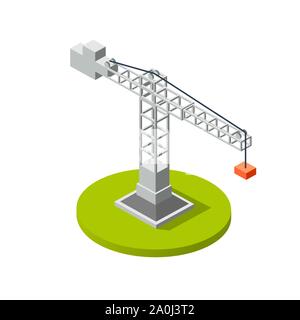 Isometric crane industry Stock Vector