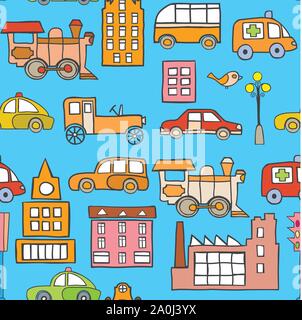 Seamless Cars pattern Stock Vector
