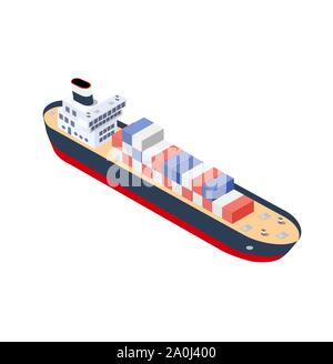 Isometric ship container Stock Vector