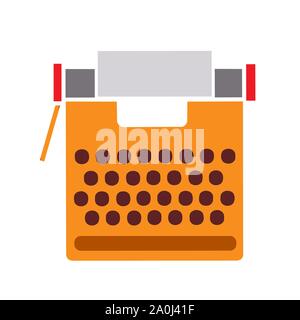Typewriter retro flat style Stock Vector