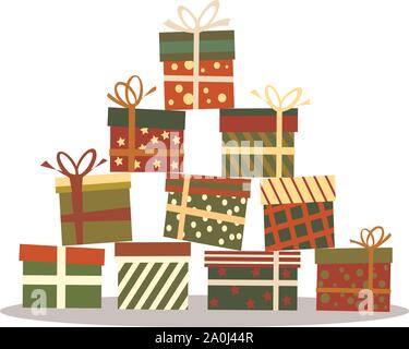 pile of colorful gift boxes vector illustration Stock Vector