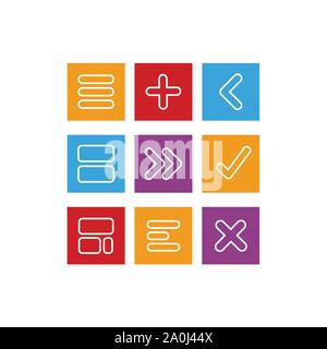 Style flat icons arithmetic Stock Vector