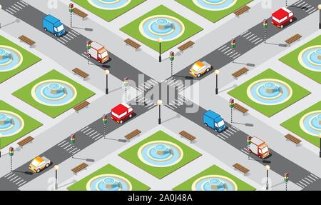 Seamless city map pattern Stock Vector