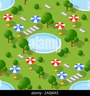 Seamless pattern Isometric Stock Vector