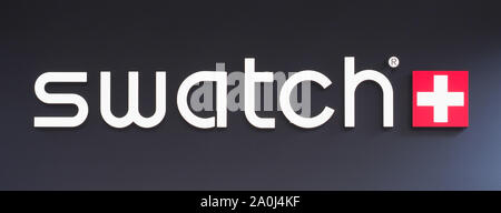 KOELN, GERMANY - CIRCA AUGUST 2019: Swatch sign Stock Photo