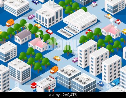 Isometric 3d seamless pattern Stock Vector
