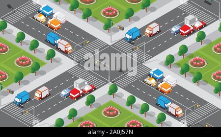 Seamless city map pattern Stock Vector