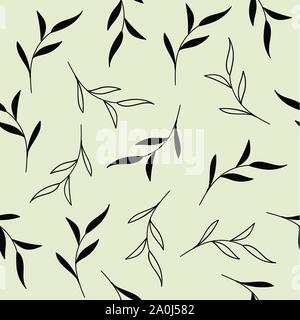 Vector seamless pattern with leaves Stock Vector