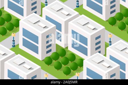 Urban isometric area Stock Vector