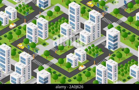 Urban isometric area Stock Vector