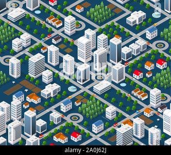 Seamless urban plan Stock Vector