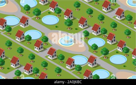 Isometric seamless pattern Stock Vector