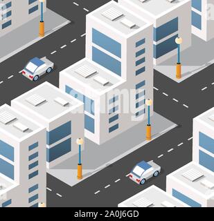 Urban isometric area Stock Vector