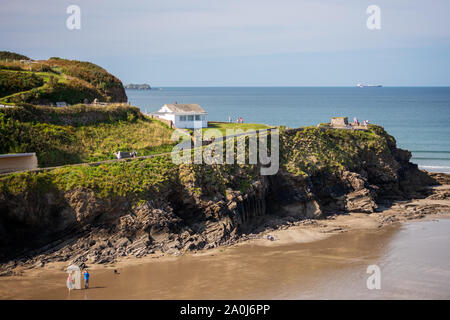 LITTLE HAVEN, PEMBROKESHIRE/UK - SEPTEMBER 14 : View of the bay at Little Haven Pembrokeshire on September 14, 2019. Unidentified people Stock Photo