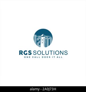 Negative Circle Light house For Modern Company Stock Vector