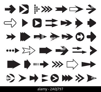 Arrows vector collection set of silhouettes Stock Vector