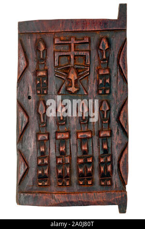 Traditional Dogon Granary window hand carved  from Mali, Africa. Stock Photo