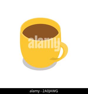 Isometric vector illustration of coffee break during working day concept. Stock Vector