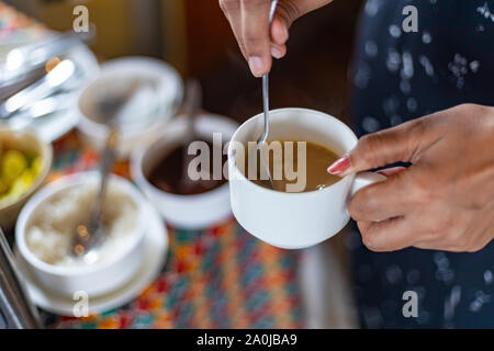 Making a cup of coffee Stock Photo