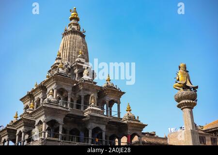 Krishna Temple at Patan Durbar Square Premises in Nepal Stock Photo