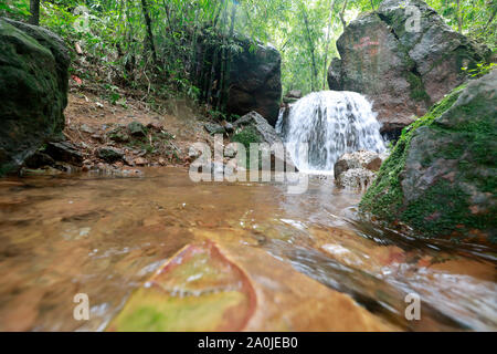 Sunamganj, Bangladesh - September 11, 2019: Takerghat Rajai waterfall at Tahirpur in Sunamganj, Bangladesh. Stock Photo