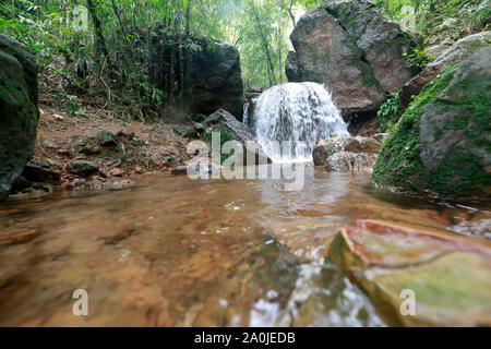 Sunamganj, Bangladesh - September 11, 2019: Takerghat Rajai waterfall at Tahirpur in Sunamganj, Bangladesh. Stock Photo