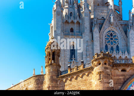 Observation deck in Temple of the Sacred Heart of Jesus, Barcelona, Catalonia, Spain Stock Photo