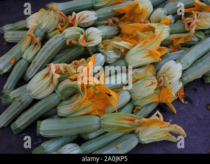 Vouliagmeni Athens Attica Greece Market Close Up of Courgettes Stock Photo