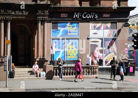 Glasgow Scotland West George Street McColl's Newsagent and Barbers Stock Photo