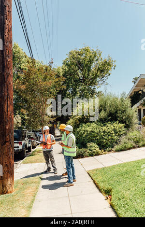 Workers on a job site. Stock Photo