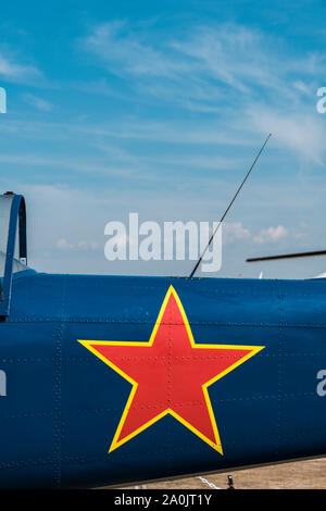 Close up of  decoration on fuselage of  aerobatic plane Stock Photo