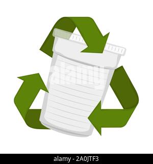 Paper cup in a recycling symbol - Vector illustration Stock Vector ...