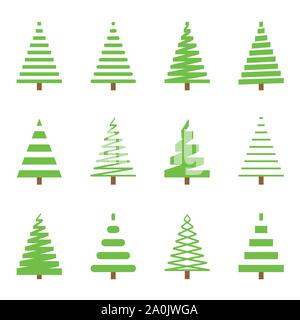 Christmas tree icon set Stock Vector
