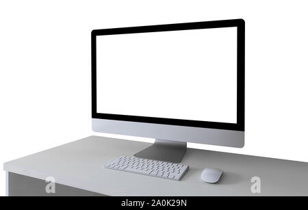Mockup of workplace with computer Stock Photo