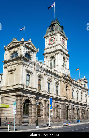 Ballarat, Victoria, Australia - March 8, 2017. Exterior view of the Town Hall building in Ballarat, VIC. Stock Photo