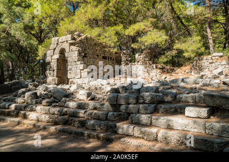 Ruins of ancient city of Phaselis, located in Kemer district of Antalya province,Turkey Stock Photo