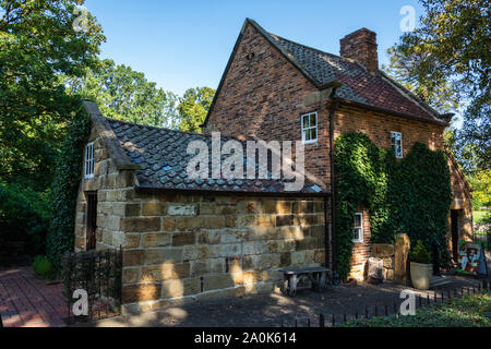 Melbourne, Australia - March 8, 2017. Cook’s Cottage in the Fitzroy Gardens in Melbourne. Stock Photo