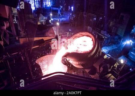 Boiler melts iron in the interior of a steel industry Stock Photo