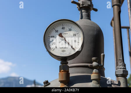 Close up of an old vacuum gauge Stock Photo