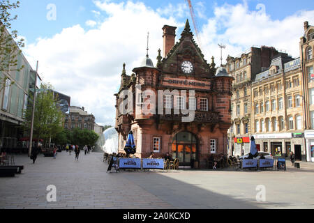 Glasgow Scotland St Enoch Square Caffe Nero Formally the Original Victorian Entrance and Ticket office of St enoch Subway Station Stock Photo