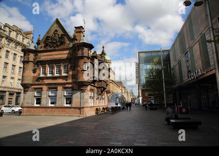 Glasgow Scotland St Enoch Square Caffe Nero Formally the Original Entrance and Ticket office of St Enoch Subway Station and St Enoch Shopping Centre Stock Photo