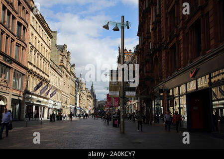 Glasgow Scotland Buchanan Street People Shopping Stock Photo