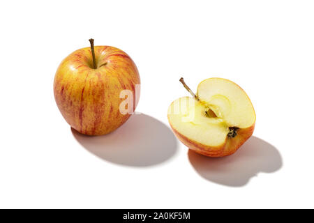 Fresh red apple isolated on white background. Fuji apple Stock Photo