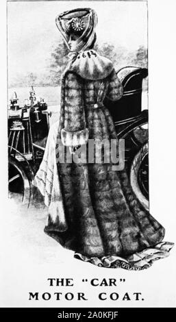 Advertisement for ladies fashion for early motorists Stock Photo