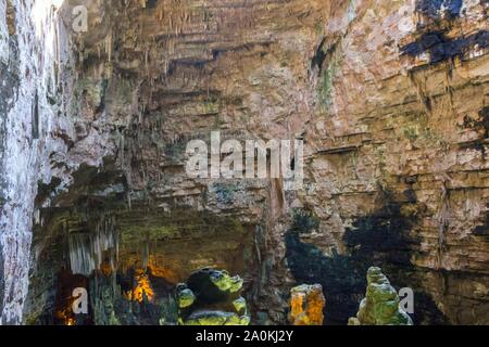 CASTELLANA GROTTE, ITALY - AUGUST 26 2017: Entrance of Castellana caves in southern Italy Stock Photo