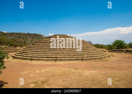 Ancient ruins at Archeological zone of Guachimontones, Teuchitlan, Jalisco, Mexico. Stock Photo