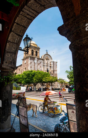 De la Purisima church in Main square, Tequila city, Jalisco, Mexico. Stock Photo