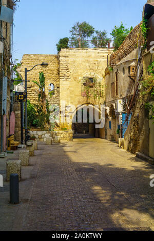 Tel-Aviv, Israel - September 19, 2019: Alley in the old city of Jaffa. Now part of Tel-Aviv-Yafo, Israel Stock Photo